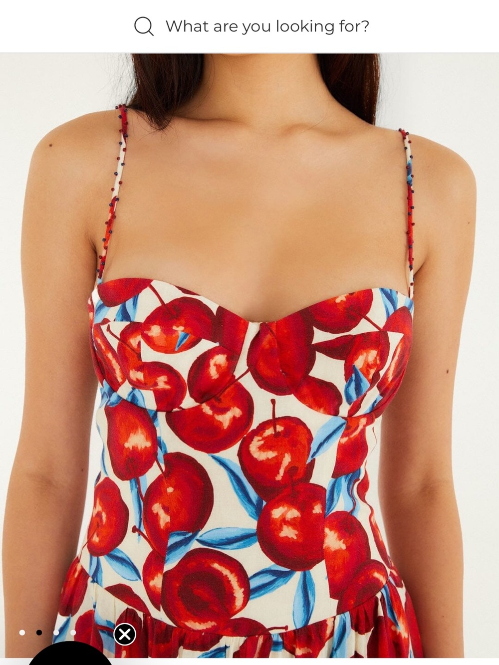 FARM Rio Cherry Print Linen Blend Midi Dress NWT XL - Picture 4 of 7